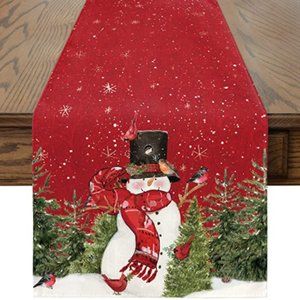 FLAPI Snowman Christmas Table Runner 13 x 72 inches